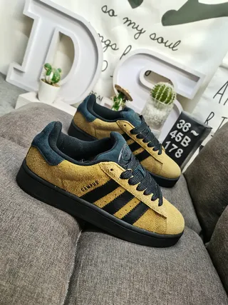 Adidas Campus Mustard Yellow and Navy Suede Lifestyle Sneakers 9