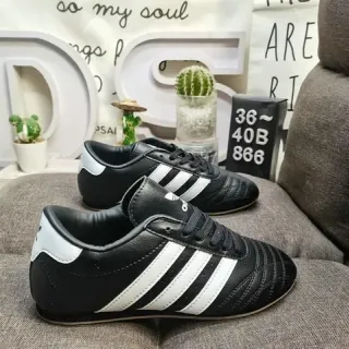 Adidas Copa Black White Leather Upper Quilted Toe Sneakers