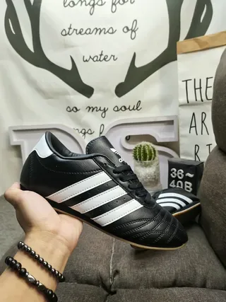 Adidas Copa Black White Leather Upper Quilted Toe Sneakers 5