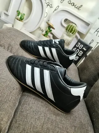 Adidas Copa Black White Leather Upper Quilted Toe Sneakers 7