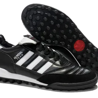 Adidas Copa Black White Leather Upper Three-Stripe Side Turf Soccer Shoes