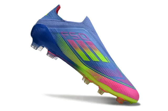 Adidas F50 Blue Multicolor Low-Cut Sock-Fit Upper Gradient Overlay Firm-Ground Soccer Shoes 2