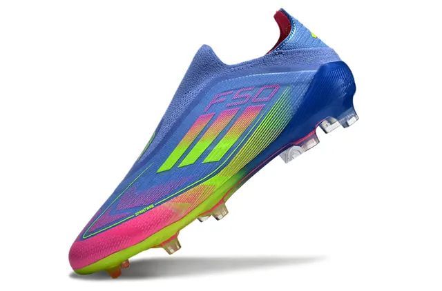 Adidas F50 Blue Multicolor Low-Cut Sock-Fit Upper Gradient Overlay Firm-Ground Soccer Shoes 3