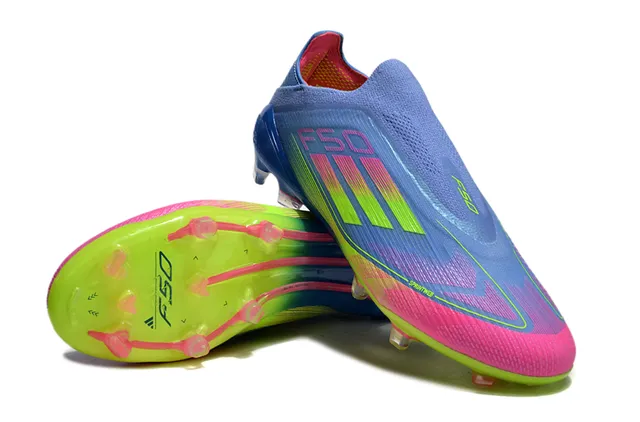 Adidas F50 Blue Multicolor Low-Cut Sock-Fit Upper Gradient Overlay Firm-Ground Soccer Shoes 4