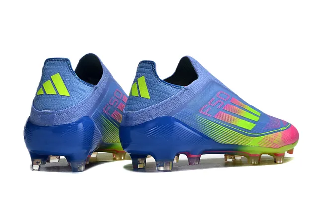 Adidas F50 Blue Multicolor Low-Cut Sock-Fit Upper Gradient Overlay Firm-Ground Soccer Shoes 5