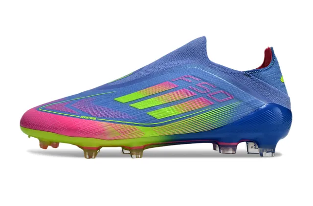 Adidas F50 Blue Multicolor Low-Cut Sock-Fit Upper Gradient Overlay Firm-Ground Soccer Shoes 7