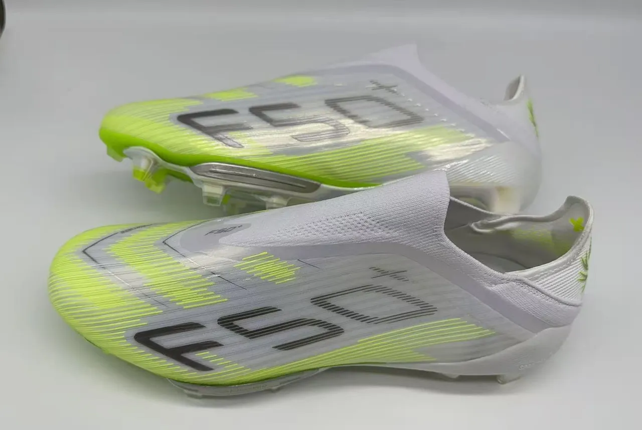 Adidas F50 Verde Neón Lima Ajuste Calcetín Suelo Firme Zapatos de Fútbol 2