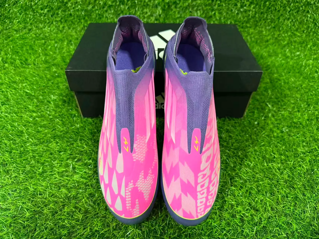 Adidas F50 Purple Pink Sock-Fit Collar Geometric Overlay Firm-Ground Soccer Shoes 5
