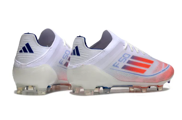 Adidas F50 White Coral Red Blue Firm-Ground Soccer Shoes 5