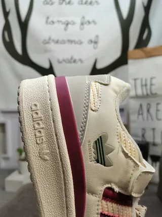 Adidas Forum Low Off-White and Burgundy Lifestyle Sneakers 3