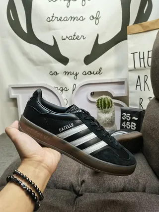 Adidas Gazelle Black and White Lifestyle Sneakers 5