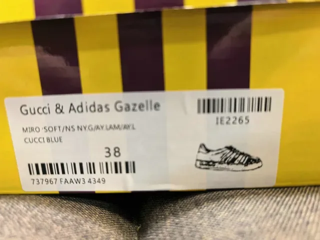 Adidas Gazelle Blue Jacquard Black Trim Gum Sole Lifestyle Sneakers 2