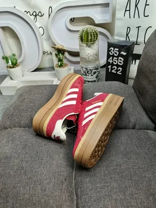 Adidas Gazelle Platform Red Snake-Embossed Lifestyle Sneakers 6
