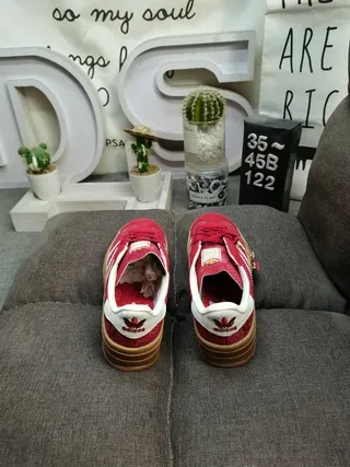 Adidas Gazelle Platform Red Snake-Embossed Lifestyle Sneakers 8