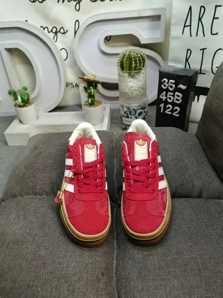 Adidas Gazelle Platform Red Snake-Embossed Lifestyle Sneakers 10