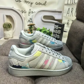 Adidas Gray Multicolor Shell Toe Three Stripes Lifestyle Sneakers