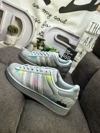 Adidas Gray Multicolor Shell Toe Three Stripes Lifestyle Sneakers 7