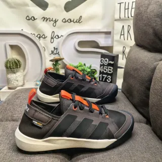 Adidas Gray Orange Low-Top Lace-Up Lifestyle Sneakers