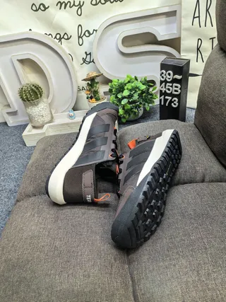 Adidas Gray Orange Low-Top Lace-Up Lifestyle Sneakers 6