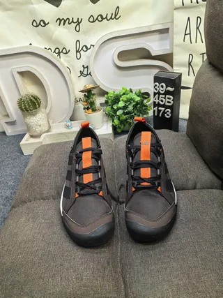 Adidas Gray Orange Low-Top Lace-Up Lifestyle Sneakers 10