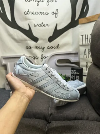 Adidas Gray White Low-Top Metallic Upper Lifestyle Sneakers 5