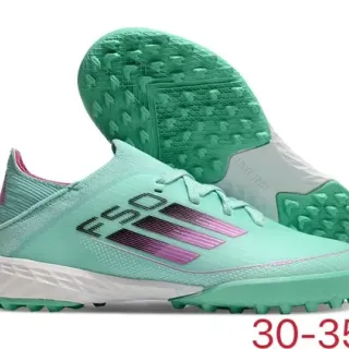 Adidas हरा गुलाबी बुनाई ऊपरी ग्रेडिएंट स्ट्राइप डिज़ाइन टर्फ सोकर जूते