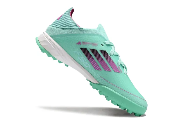Adidas Vert Rose Tricot Supérieur Conception de Rayures Dégradées Chaussures de Football Turf 6