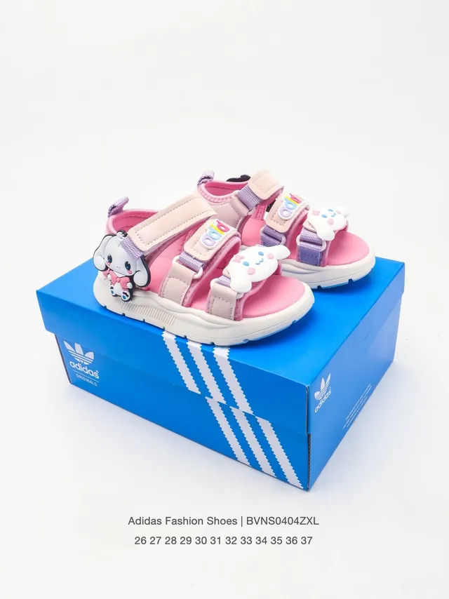 Adidas Crianças Sandálias Casuais Rosa e Bege Charme de Personagem 3