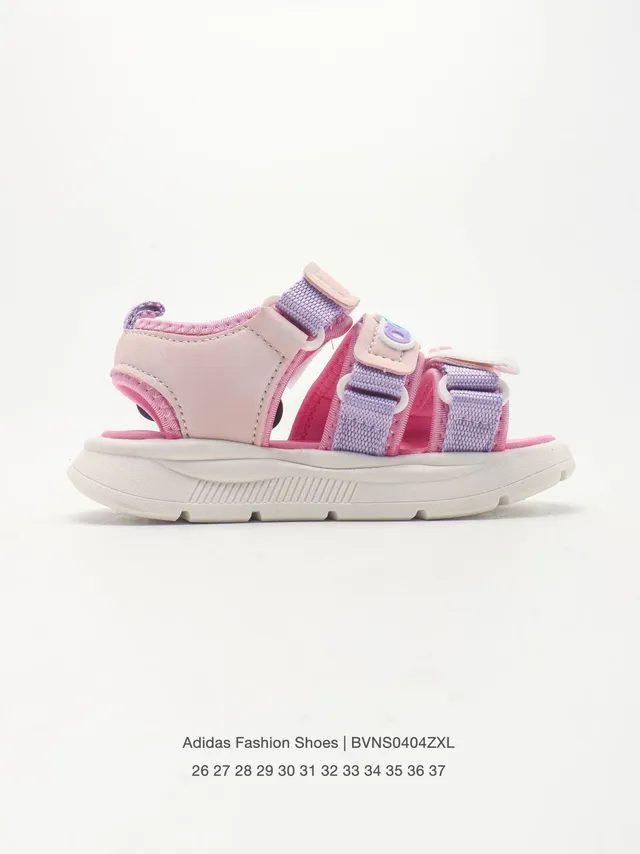 Adidas Crianças Sandálias Casuais Rosa e Bege Charme de Personagem 7
