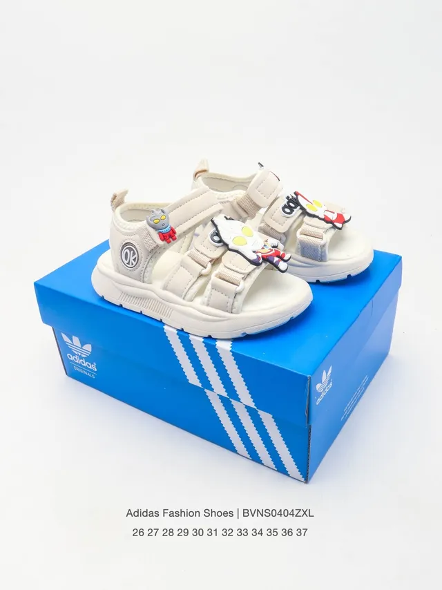 Adidas Crianças Sandálias Casuais Rosa e Bege Charme de Personagem 12