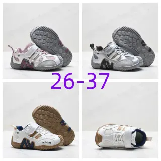 Adidas बच्चों के सफेद गुलाबी भूरे Velcro पट्टी स्नीकर