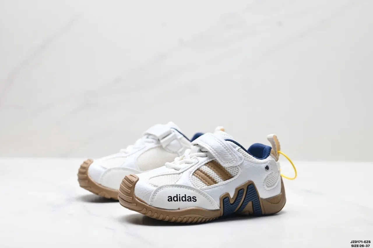Adidas Kids White Pink Gray Velcro Strap Sneakers 3