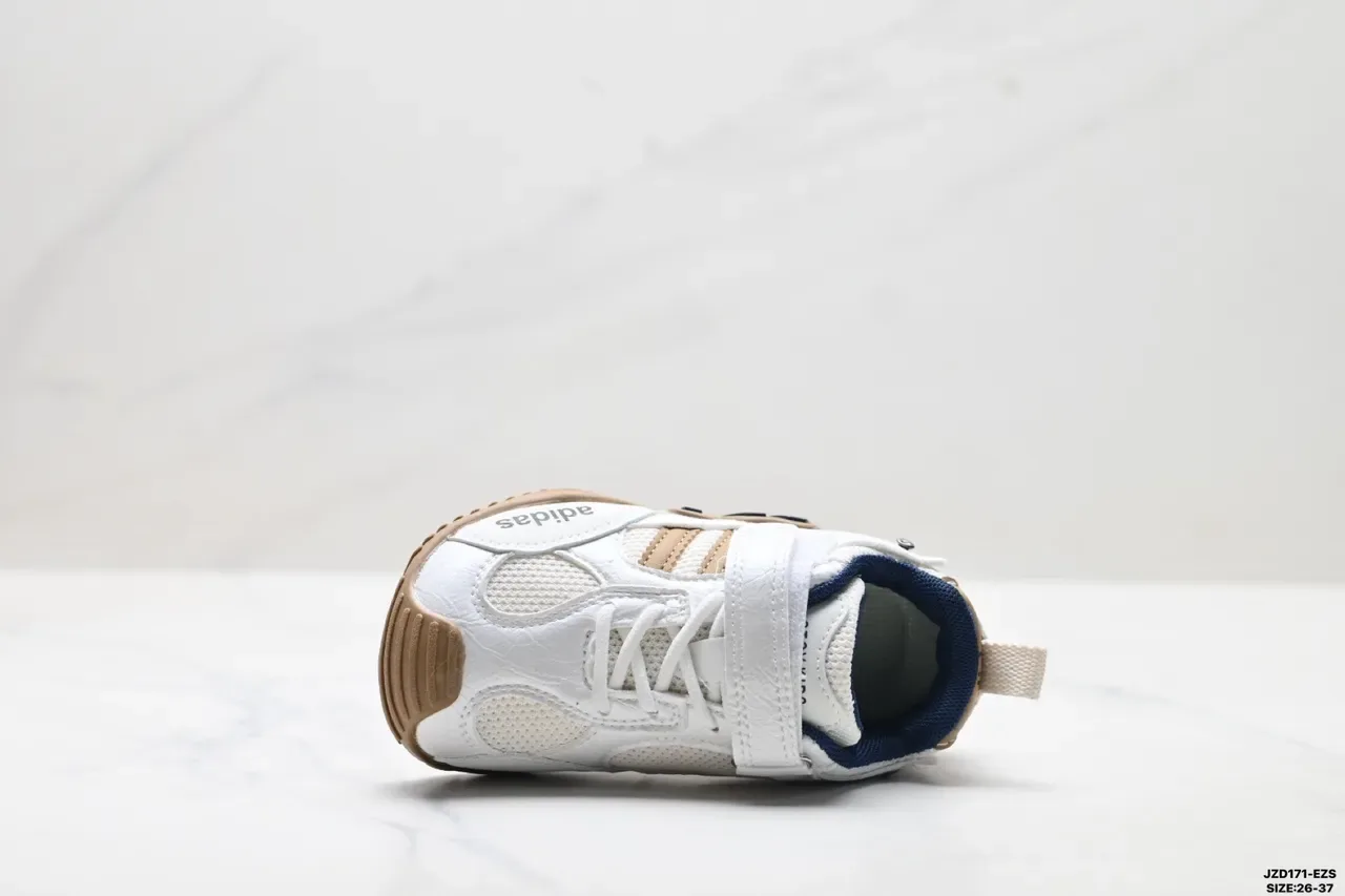 Adidas Kids White Pink Gray Velcro Strap Sneakers 6