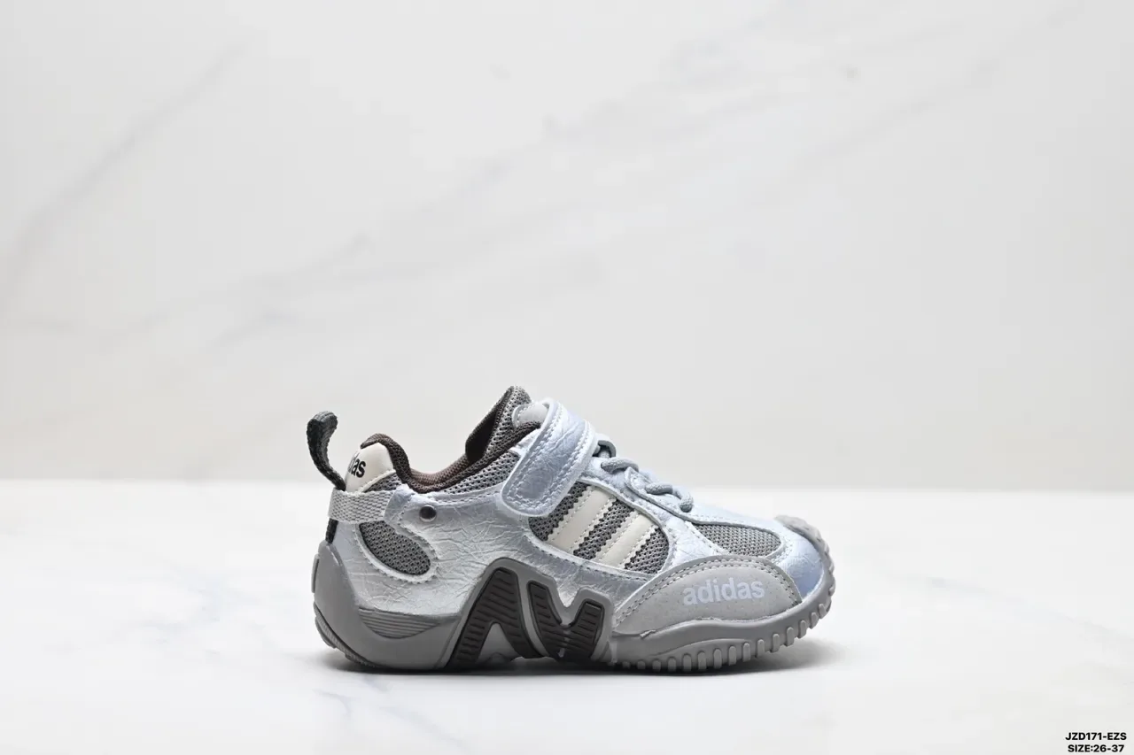 Adidas Kids White Pink Gray Velcro Strap Sneakers 15