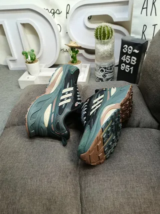 Adidas MTS PRO Dark Green and Beige Chunky Sneakers 7