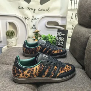Adidas Multicolor Black Leopard-Print Upper Three-Stripe Overlays Lifestyle Sneakers