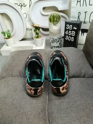 Adidas Multicolor Black Leopard-Print Upper Three-Stripe Side Panels Lifestyle Sneakers 8