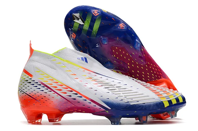 Adidas Multicolores Sans Lacets Coupe Basse Upper Dégradé Sol Ferme Chaussures de Football 1