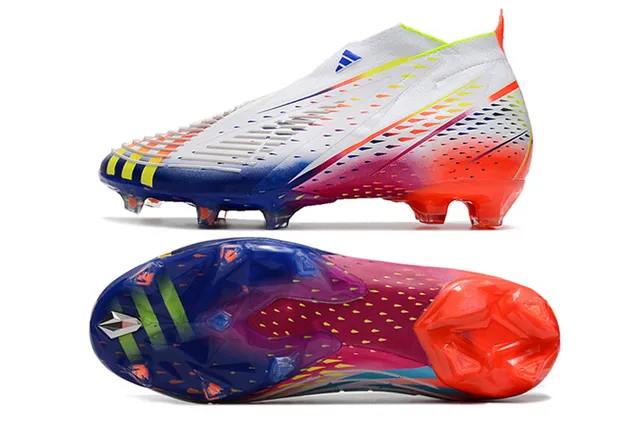 Adidas Multicolores Sans Lacets Coupe Basse Upper Dégradé Sol Ferme Chaussures de Football 3