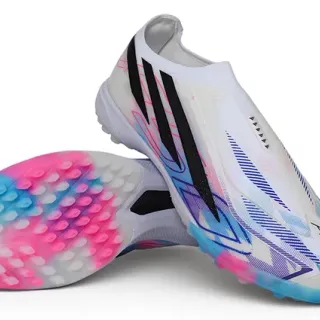 Adidas Zapatos de Fútbol para Césped Multicolor Sin Cordones Upper de Ajuste de Calcetín Gráficos con Degradado Rosa-Azul-Blanco