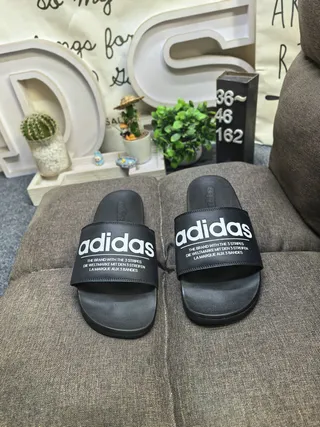 Adidas Navy White Single-Strap Molded EVA Sole Slippers 10