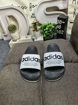 Adidas Navy White Single-Strap Molded EVA Sole Slippers 20