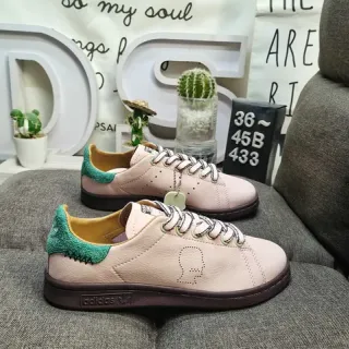 Adidas Pink Green Low-Top Perforated Toebox Lifestyle Sneakers