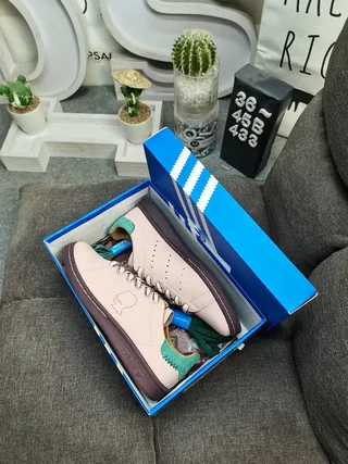 Adidas Pink Green Low-Top Perforated Toebox Lifestyle Sneakers 3