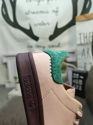 Adidas Pink Green Low-Top Perforated Toebox Lifestyle Sneakers 4