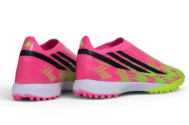 Adidas وردي أخضر ربطة عنق من النوع الجورب تغطية الإطار الصناعي عشب أحذية كرة القدم 15