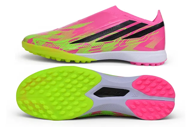 Adidas وردي أخضر ربطة عنق من النوع الجورب تغطية الإطار الصناعي عشب أحذية كرة القدم 16