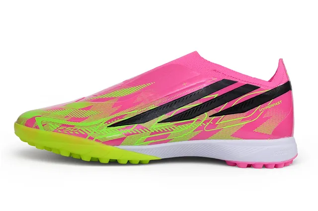 Adidas وردي أخضر ربطة عنق من النوع الجورب تغطية الإطار الصناعي عشب أحذية كرة القدم 17