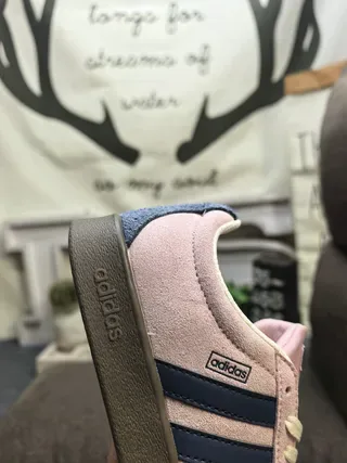 Adidas Pink Navy Suede Upper Three Stripes Lifestyle Sneakers 3