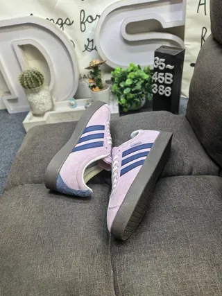 Adidas Pink Navy Suede Upper Three Stripes Lifestyle Sneakers 6